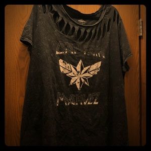 Captain Marvel Ripped T-shirt